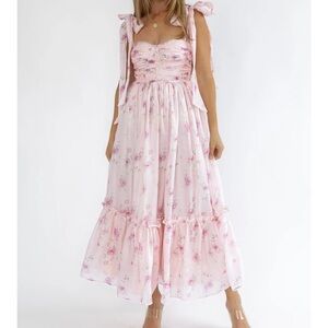 Rose Pink Dress with bow detail by Mable